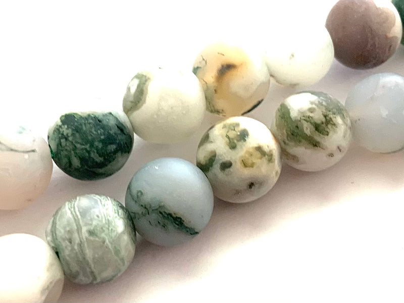 Tree Agate, Matte, 10mm, 8mm