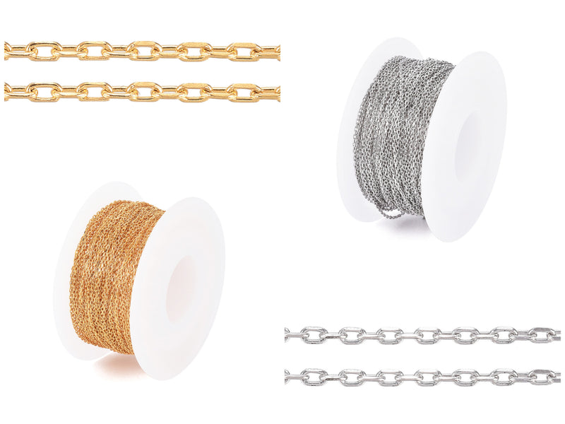 Chain, Faceted Link, Yard, Coil, Stainless Steel