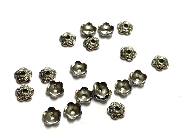 Bead Caps, 3mm, Stainless Steel