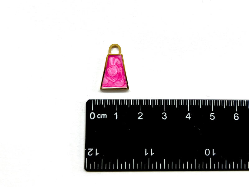 Trapezoide, Stainless Steel, Enamel, Charm