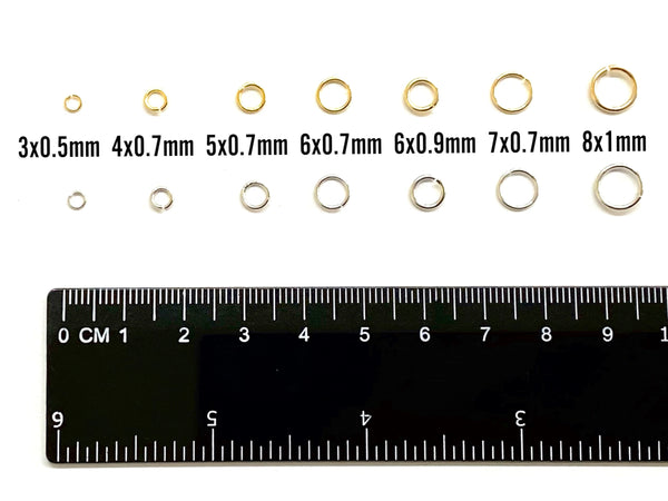 Argollas Abiertas, Enchapado, 3-4-5-6-7-8mm