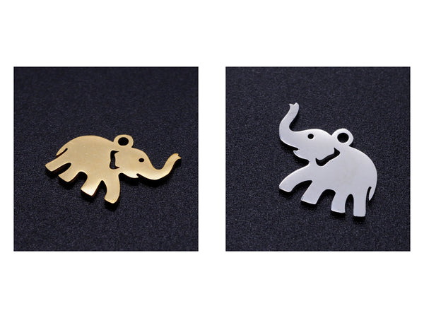 Elefante, Stainless Steel, Charm