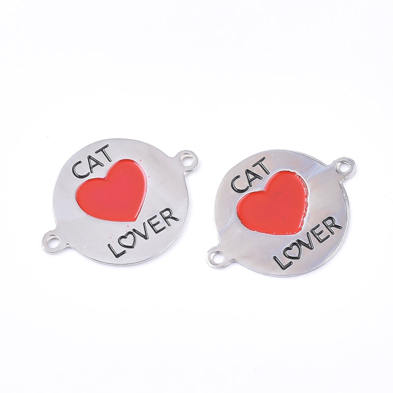 Dog Lover, Cat Lover, Conector, Stainless Steel