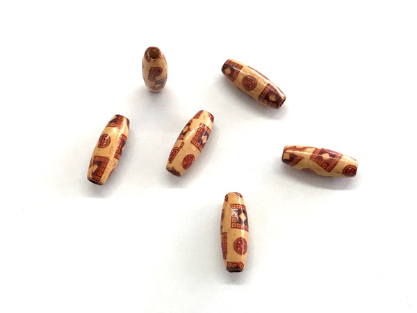 Beads, Wood with pattern