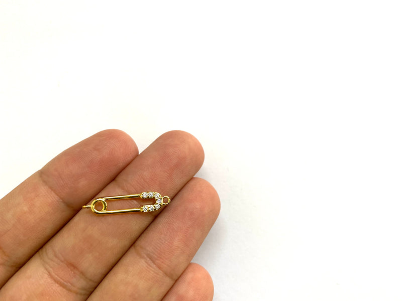 Safety Pin, Connector, 18k Plating