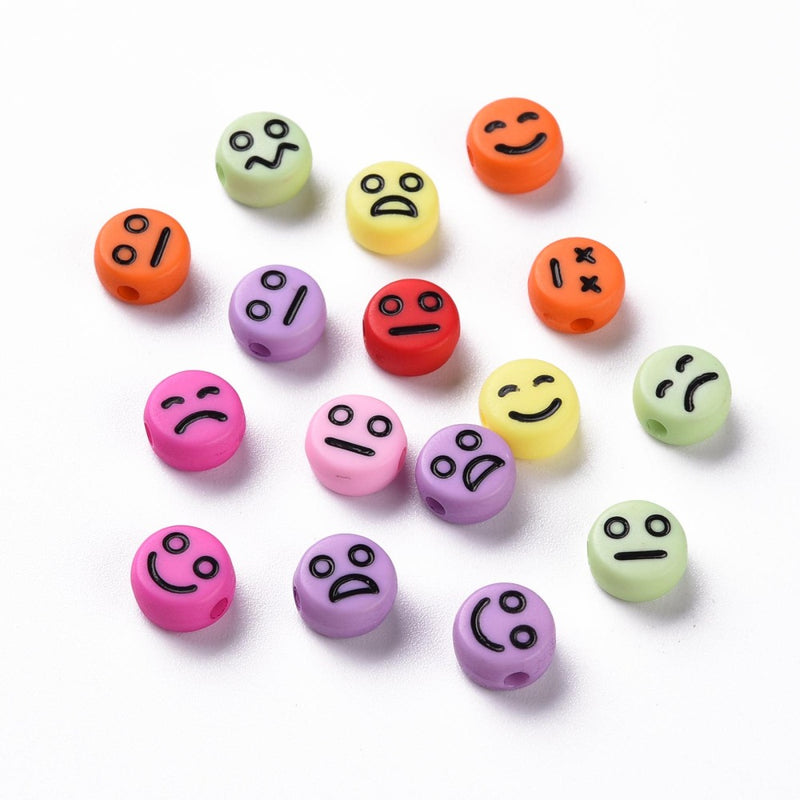 Happy FaceSmile, Emoji, Beads, Acrílico