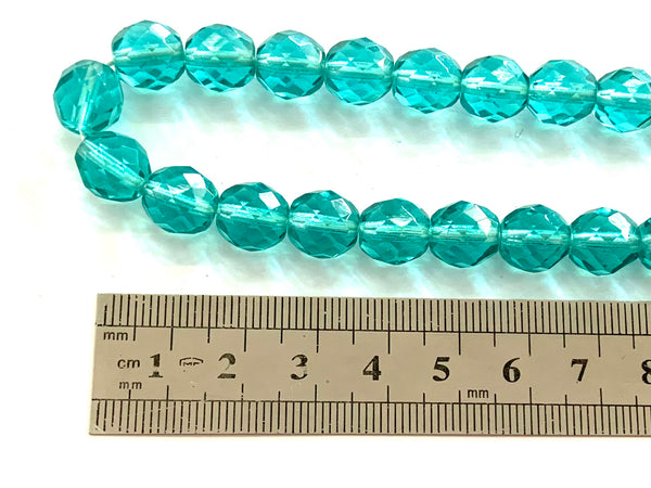 Round Crystal, Faceted, 10mm