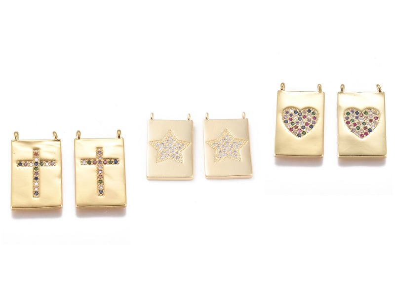 Star, Cross, Heart, Pendant, Plating