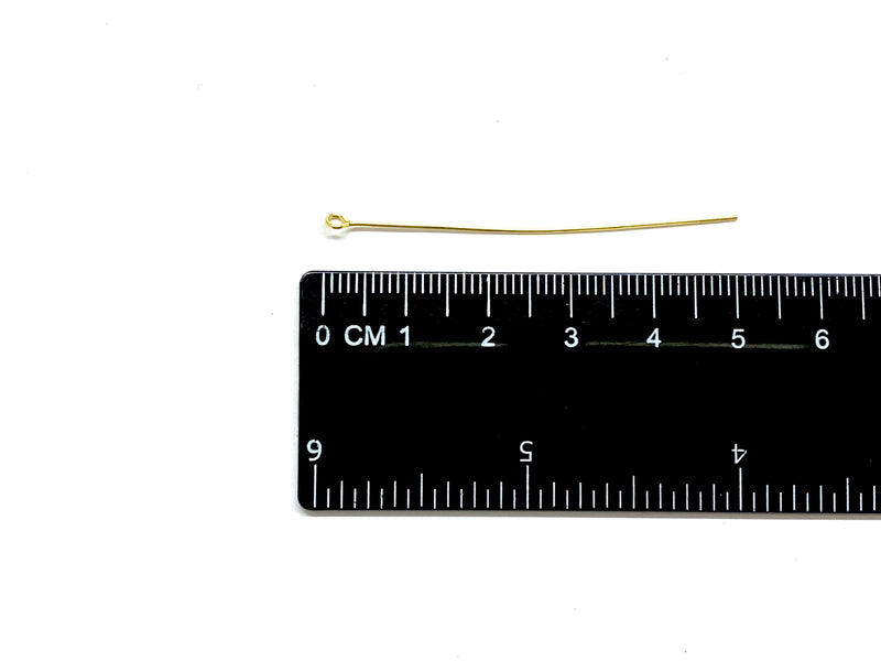 Eye Pins, Enchapado, 50x0.5mm