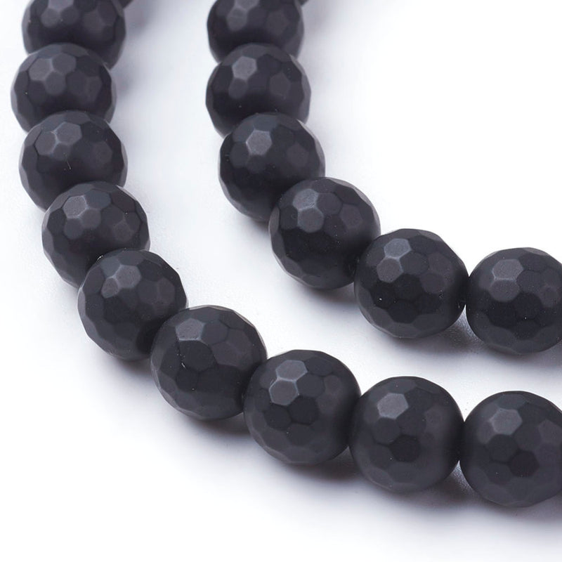 Synthetic Stone, Matte, Faceted, 6-8mm