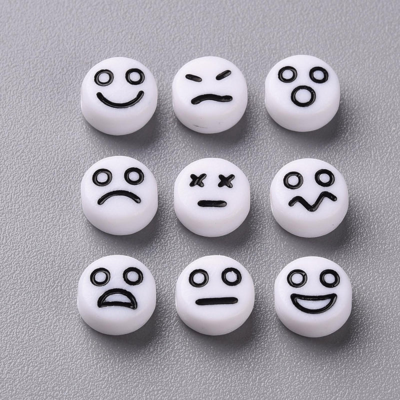 Happy FaceSmile, Emoji, Beads, Acrylic