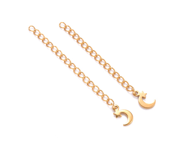 Extensor de Cadena, Luna, Estrella, Stainless Steel