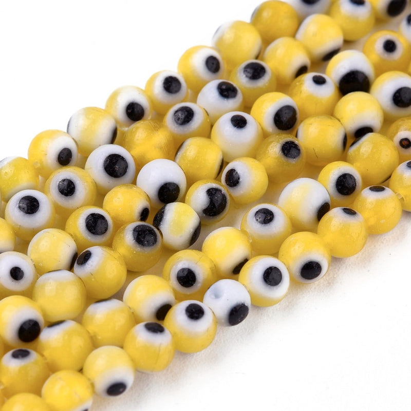 Evil Eye, Beads, Ojo, 4mm