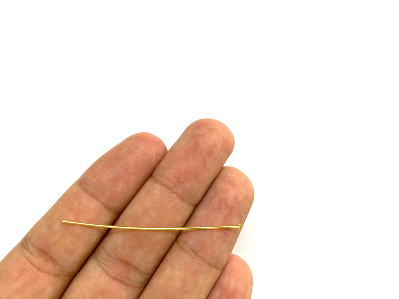 Head Pins, Enchapado, 50x0.8mm