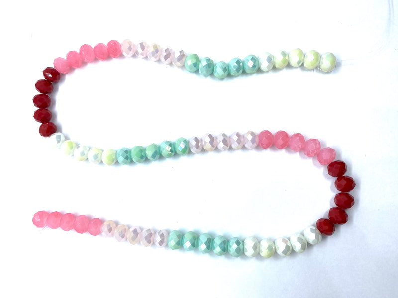 Faceted Oval Crystal, 8,6,4mm mixColor