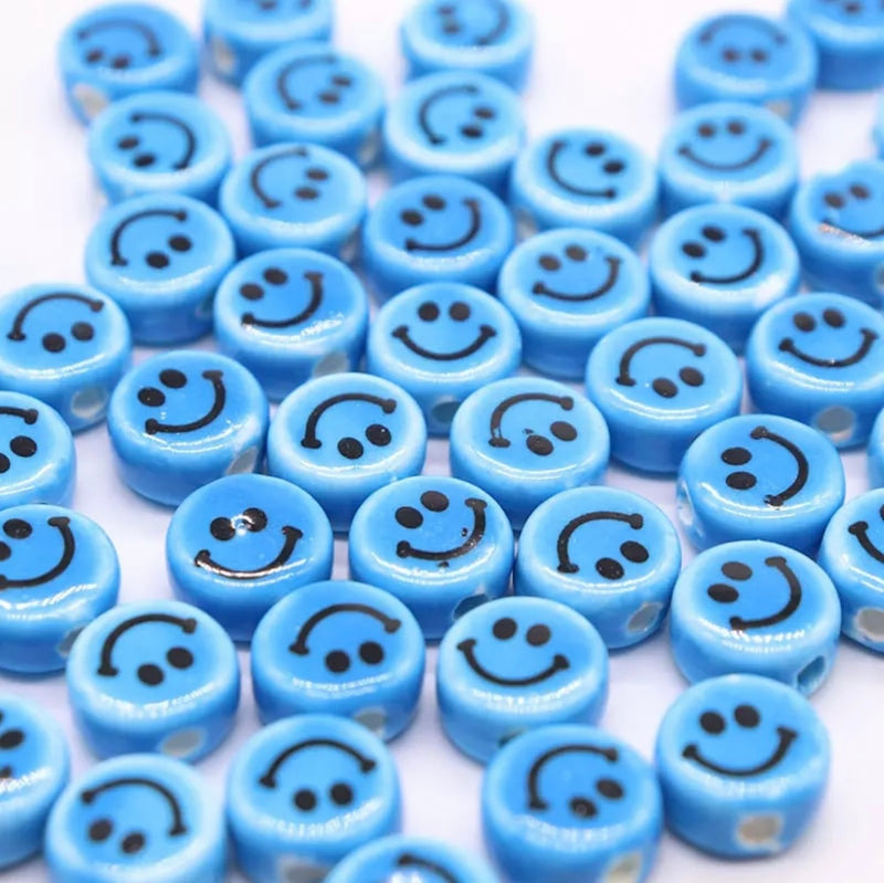 Happy Face, Smile, Emoji, Beads, Porcelana