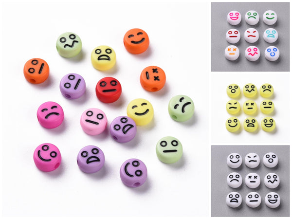 Happy FaceSmile, Emoji, Beads, Acrílico