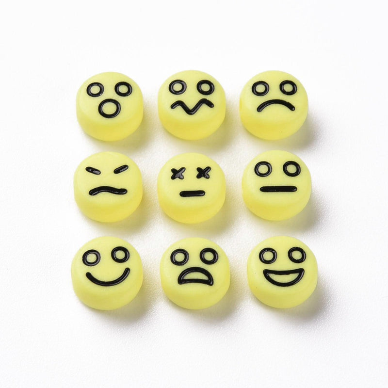 Happy FaceSmile, Emoji, Beads, Acrylic