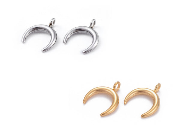 Horn, Moon, Stainless Steel