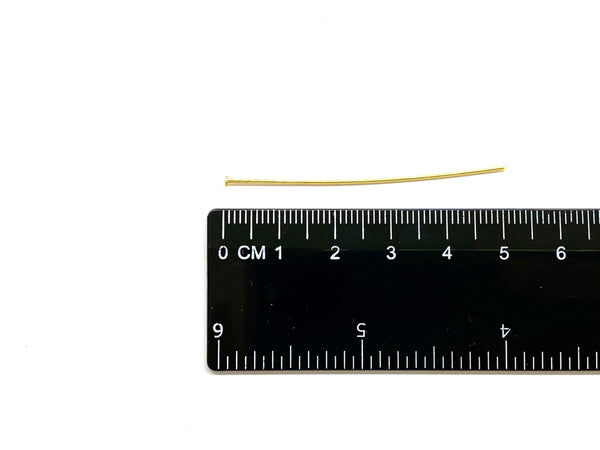 Head Pins, 50x0.8mm, Enchapado