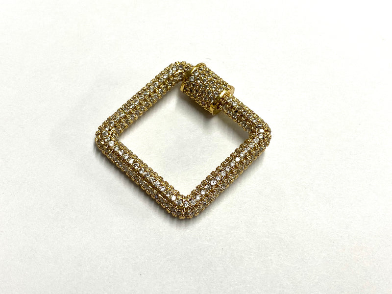 Square Clasp, Screw, Rhinestone