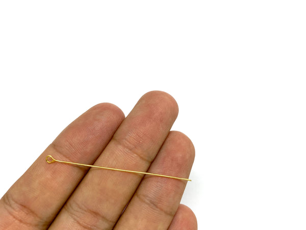 Eye Pins, Enchapado, 50x0.5mm