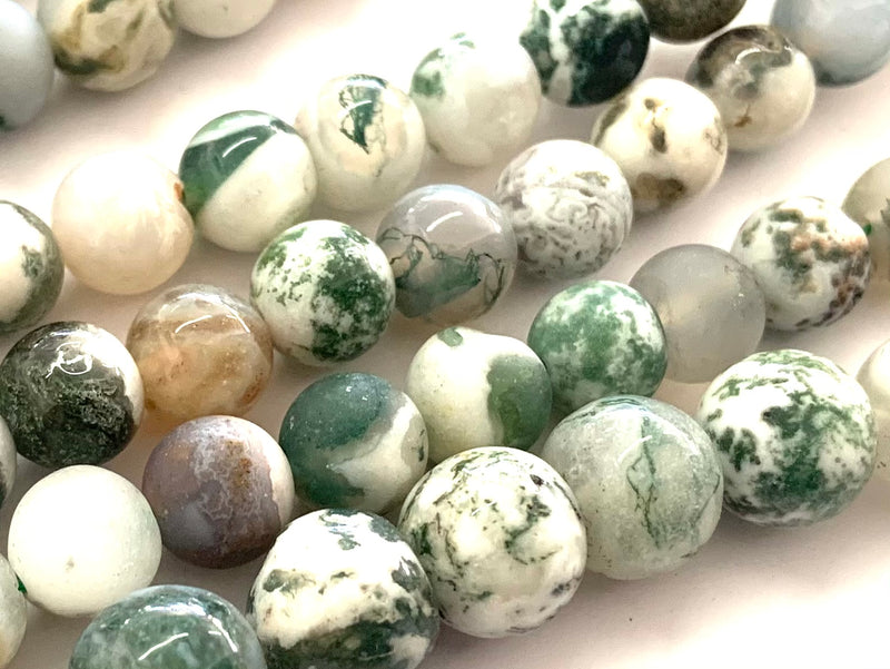 Tree Agate, Matte, 10mm, 8mm