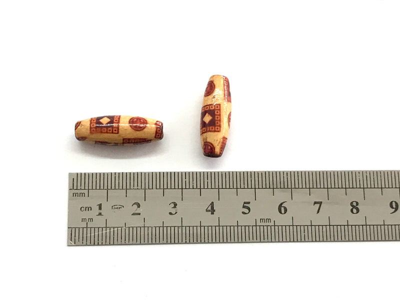 Beads, Wood with pattern