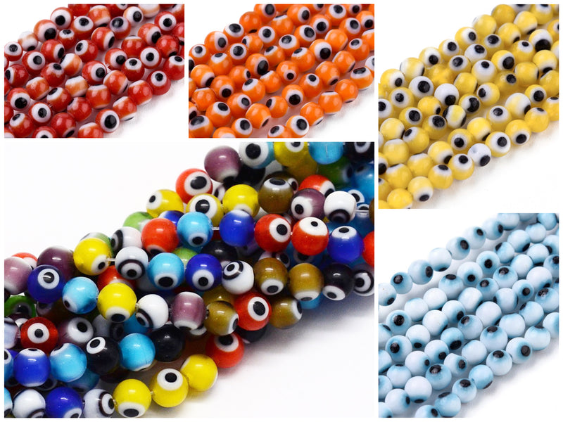 Evil Eye, Beads, Ojo, 4mm