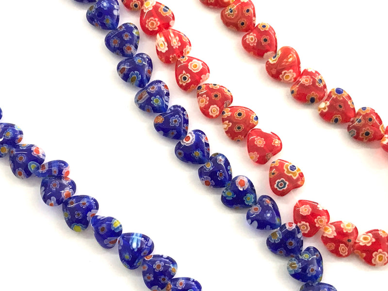 Beads, Millefiori, Heart