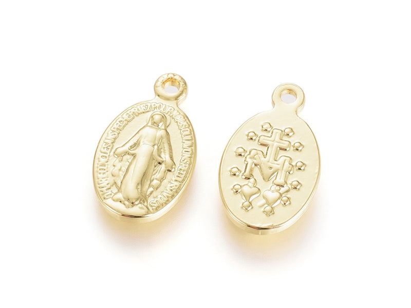 Virgen Maria, Charm, Enchapado 18k