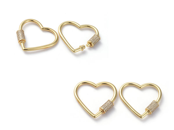 Heart, Clasp, 18k Plating