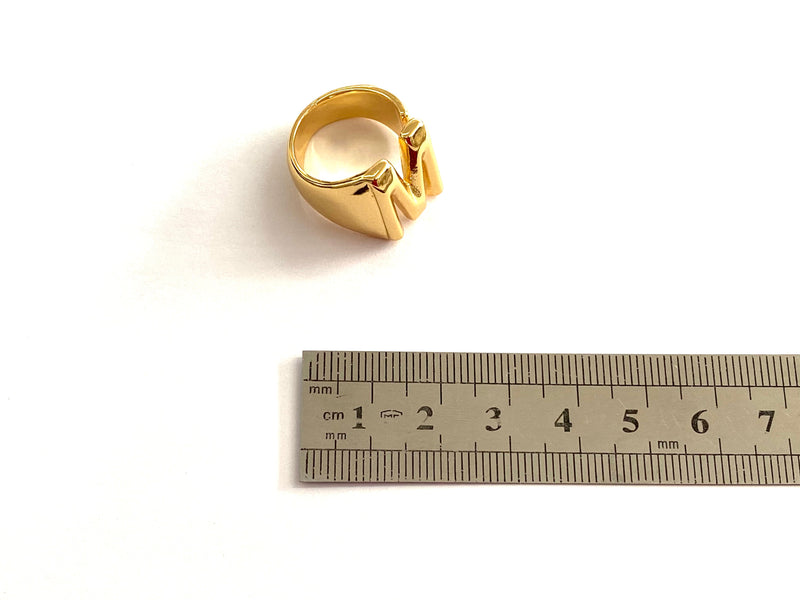 Initial, Rings with Initials, Plated 18k