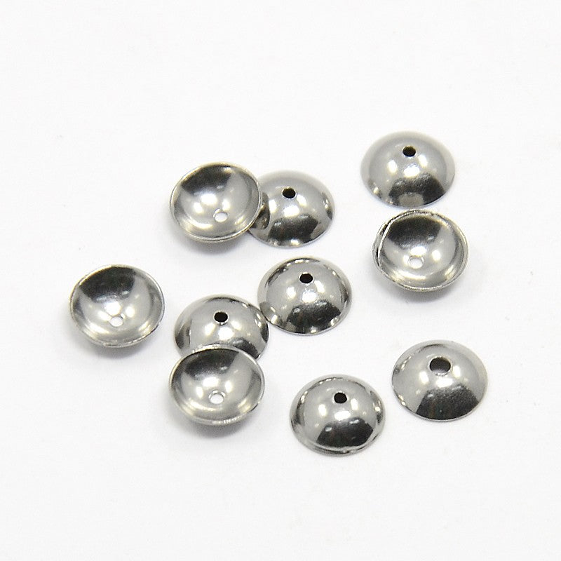 Bead Caps, 6mm, Stainless Steel