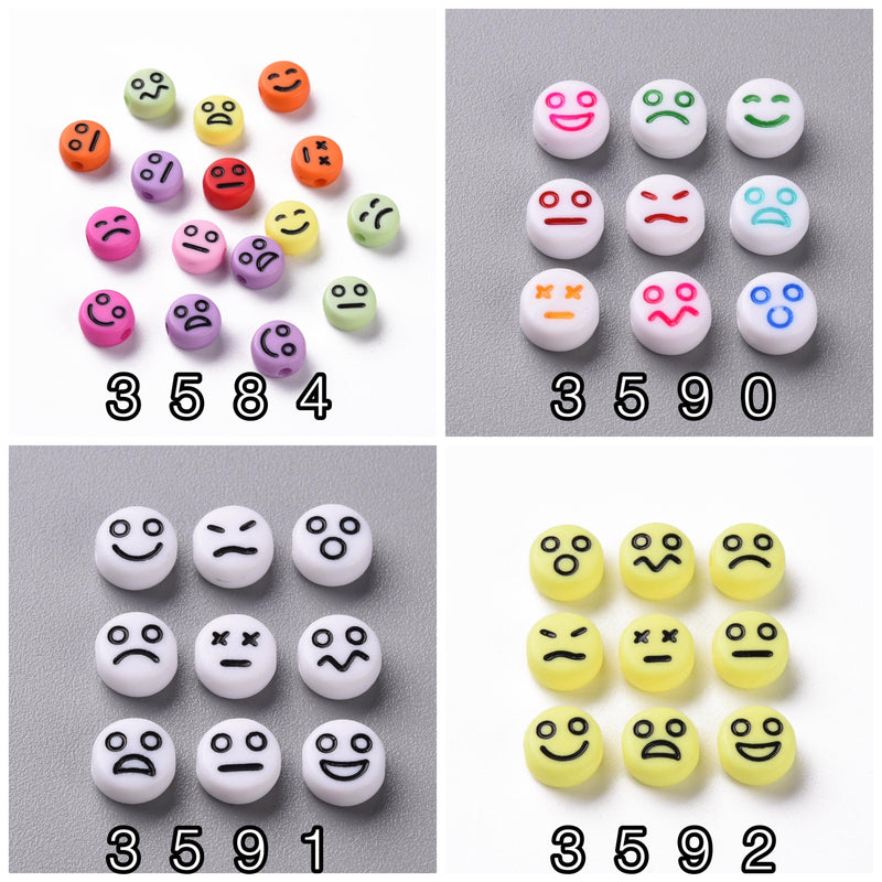 Happy FaceSmile, Emoji, Beads, Acrílico