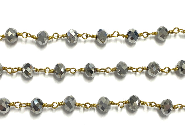 6mm rondelle crystal chain