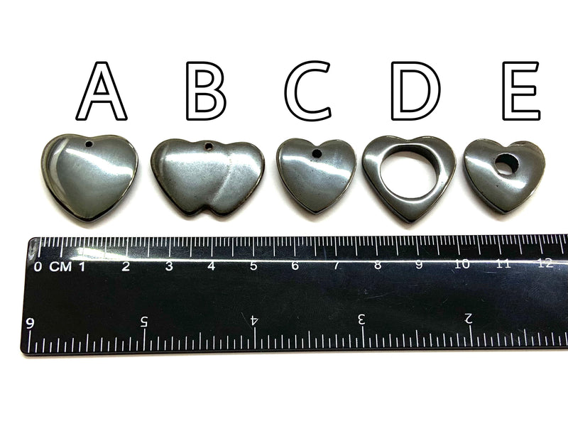 Heart, Hematite, Charm