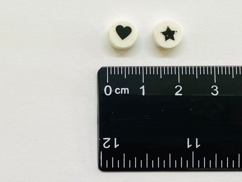 Corazón, Estrella, Porcelana, 8mm, Beads