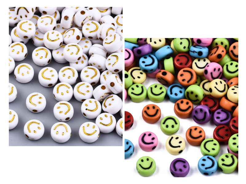 Smile, Emoji, Happy Face, Carita Feliz, Beads