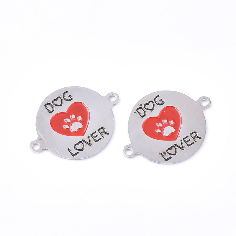 Dog Lover, Cat Lover, Conector, Stainless Steel