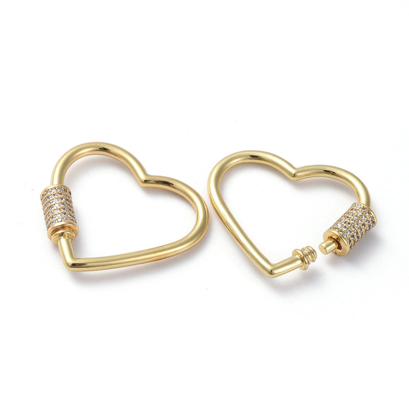 Heart, Clasp, 18k Plating