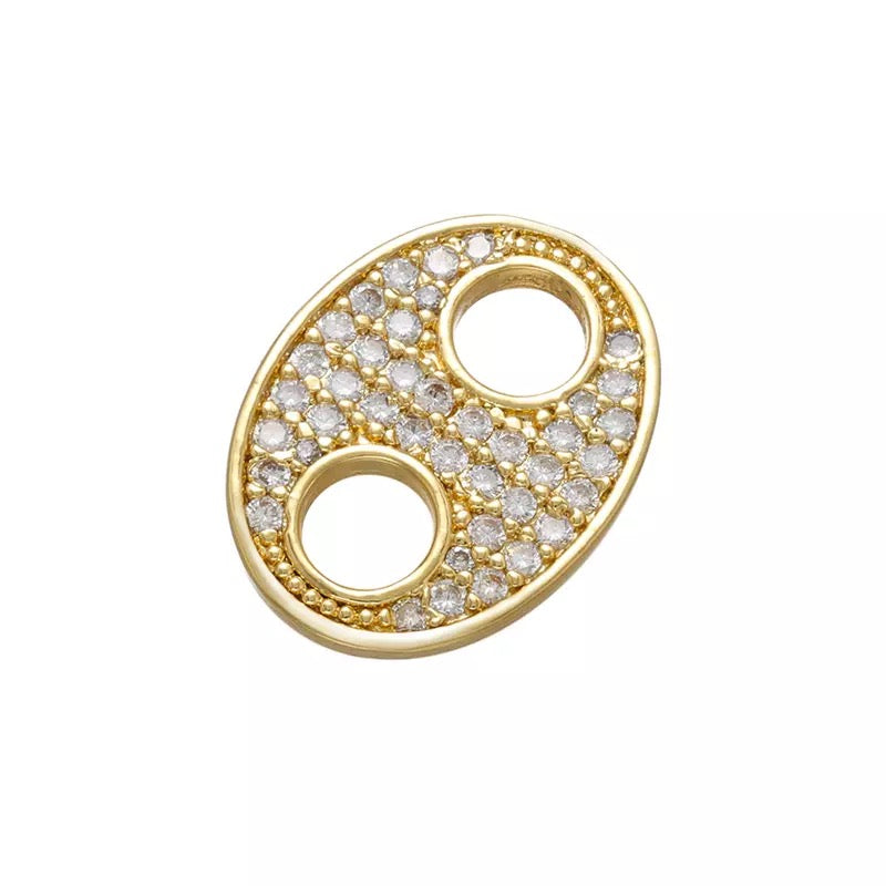 Oval, Connector, 18k Plating