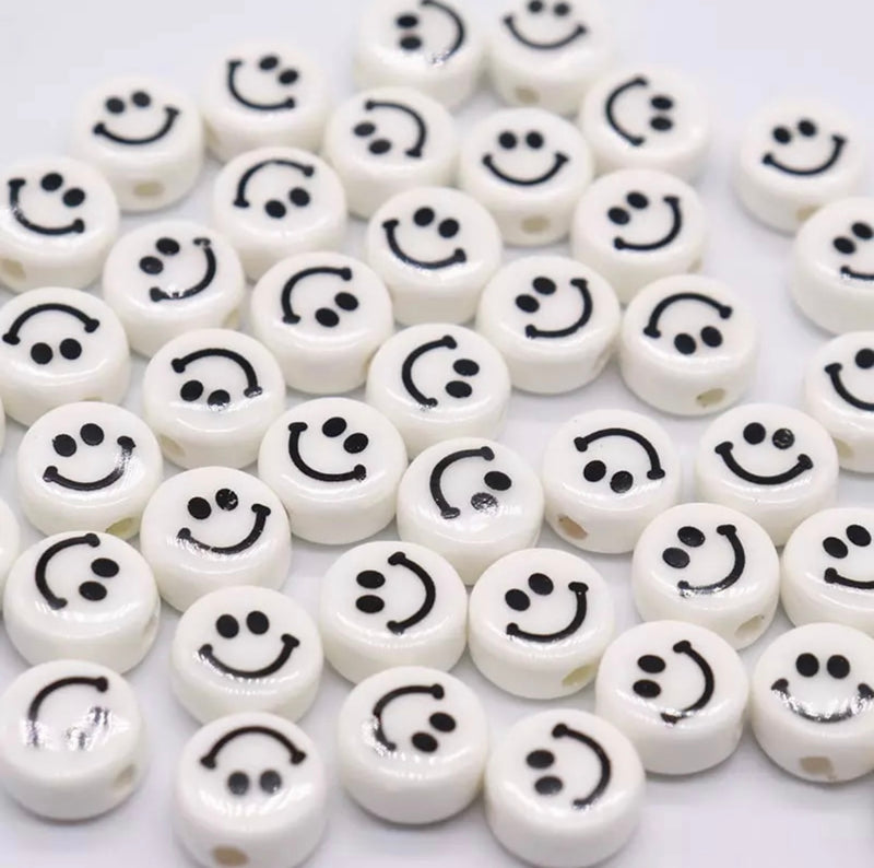 Happy Face, Smile, Emoji, Beads, Porcelana