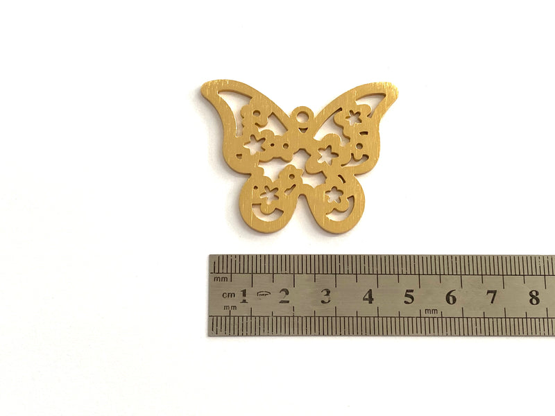 Butterfly, Flower, Charm