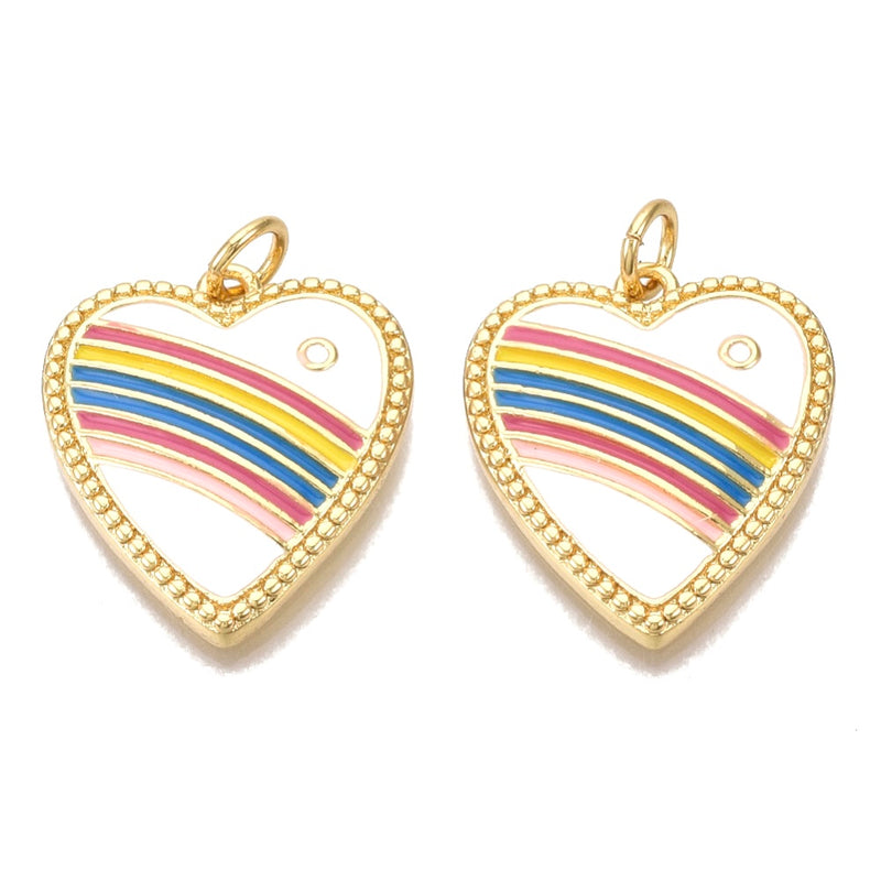 Corazón, Enchapado 16k, Enamel, Charm