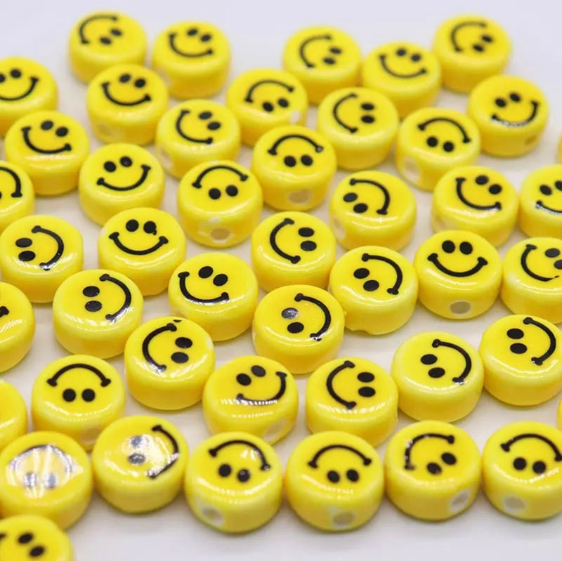 Happy Face, Smile, Emoji, Beads, Porcelana