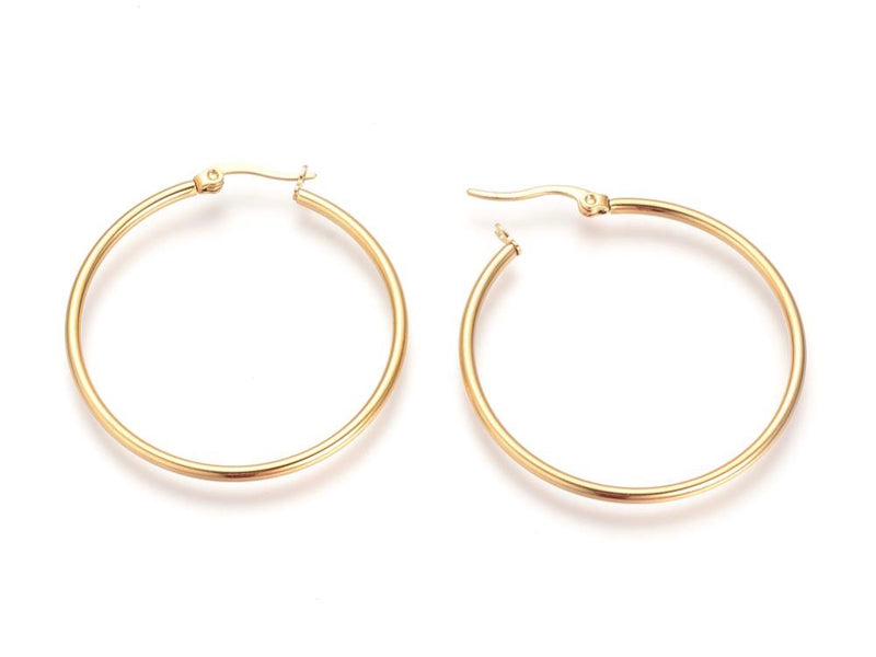 Hoops, Aro, Aretes, Stainless Steel