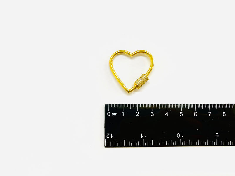 Heart, Clasp, 18k Plating