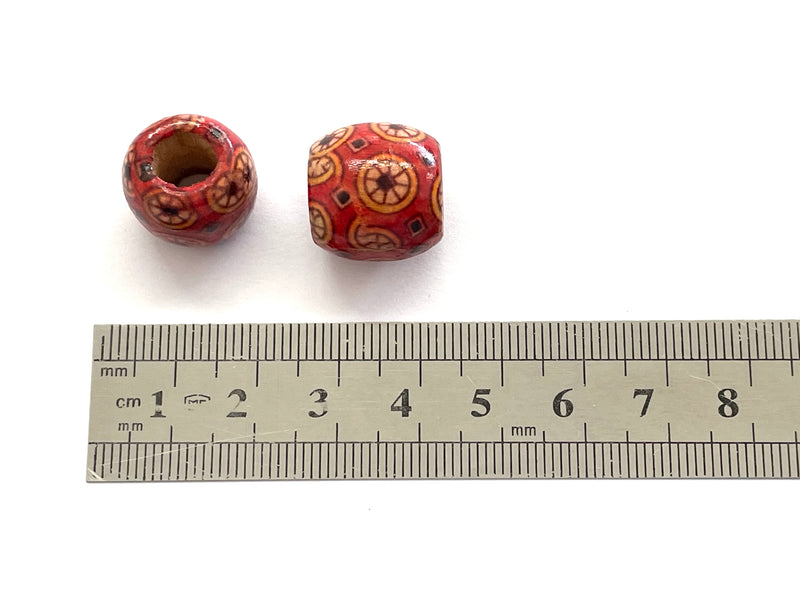 Beads, Wood with Design