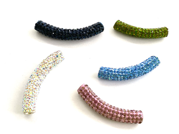 Tube Beads with Rhinestone